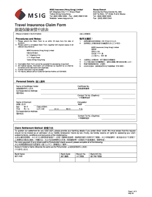 Travel Insurance Claim Form