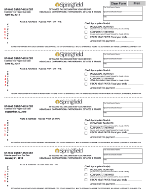 Springfield Estimated Tax Declaration Voucher