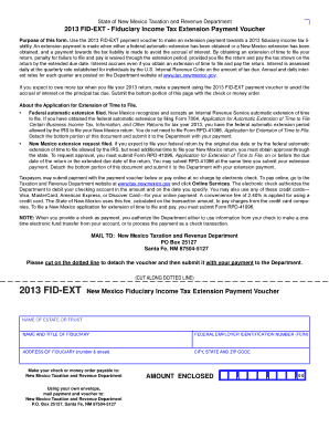 2013 New Mexico Fiduciary Income Tax Extension Payment Voucher