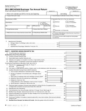 Michigan Business Tax Annual Return