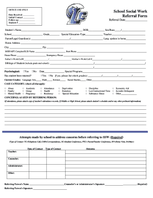 School Social Work Referral Form