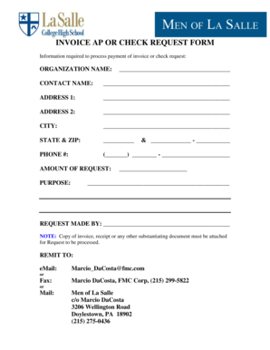 Invoice or Check Request Form