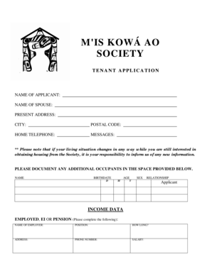 Tenant Application Form