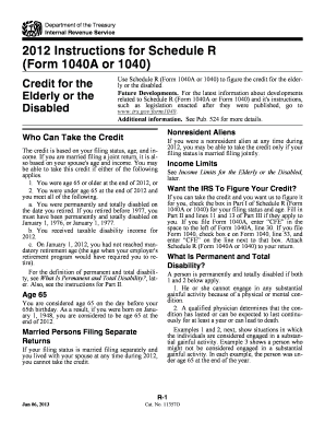 2012 Instructions for Schedule R (Form 1040A or 1040)