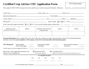 Certified Crop Adviser CEU Application Form