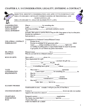 Legal Consideration and Contracts Study Guide