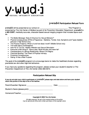 y•wud•i Participation Refusal Form