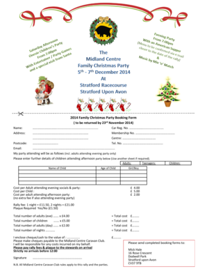 2014 Family Christmas Party Booking Form - Midland Centre ...