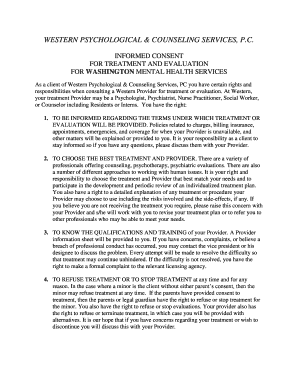 Informed Consent for Treatment and Evaluation