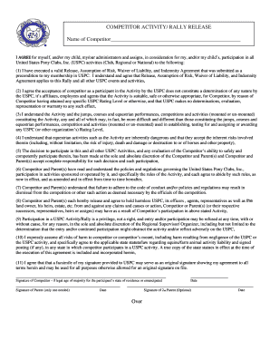USPC Competitor Activity Release Form