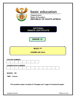 National Senior Certificate Grade 12 Music P1 Exam