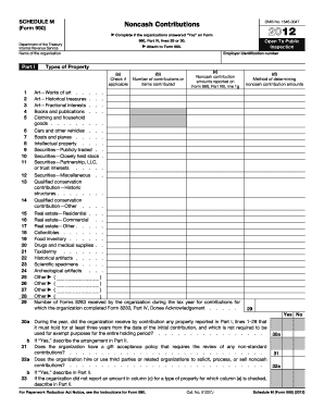 Schedule M Noncash Contributions Form 990