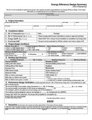 Ontario Energy Efficiency Design Summary Form
