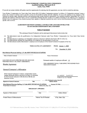 Texas Independent Contractor Agreement