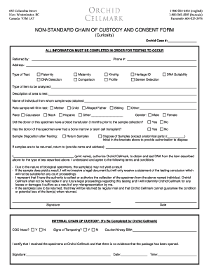 Non-Standard Chain of Custody and Consent Form