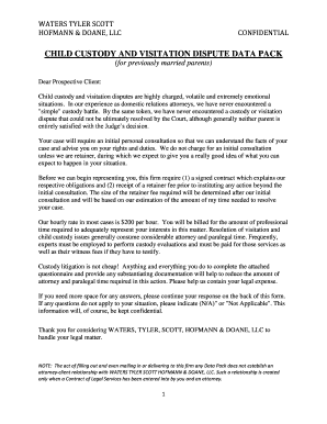 Child Custody and Visitation Data Pack