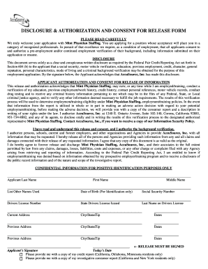 Employment Background Check Authorization Form
