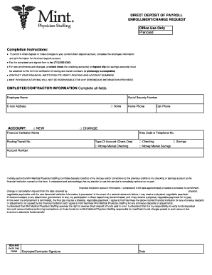 Direct Deposit Enrollment Form