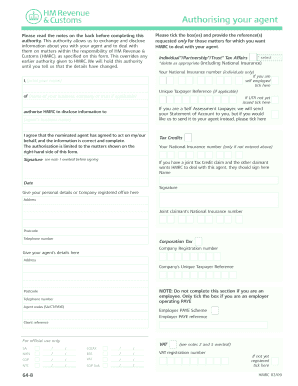 UK Agent Authorisation Form