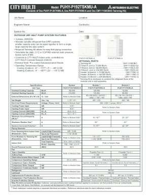 Outdoor VRF Heat Pump System Installation Form