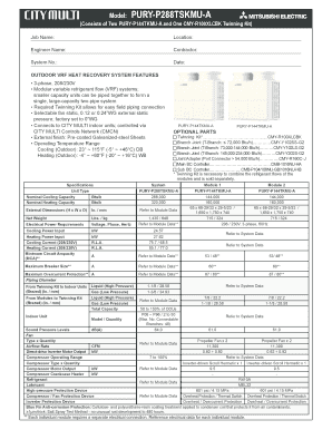 Outdoor VRF Heat Recovery System Installation Form