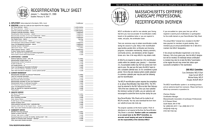 Massachusetts Certified Landscape Professional Recertification Tally Sheet