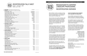 Massachusetts Certified Landscape Professional Recertification Tally Sheet