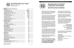 Massachusetts Certified Landscape Professional Recertification Tally Sheet