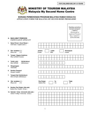 Fillable Online Borang Permohonan Program Malaysia Rumah Kedua Ku Fax Email Print Pdffiller