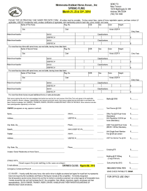 AHA Entry Agreement for Regional and Local Horse Show