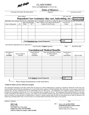 Flexible Spending Claim Form