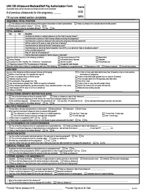 UNC OB Ultrasound Medicaid/Self Pay Authorization Form