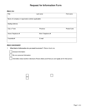 Request for Information Form