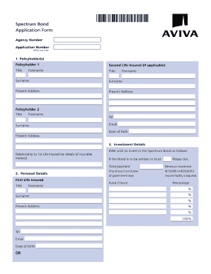 Spectrum Bond Application Form