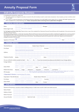 Irish Life Annuity Proposal Form