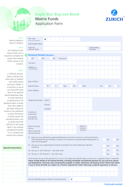 Eagle Star Buy-out Bond Application Form