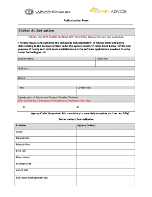 Broker Authorisation Form