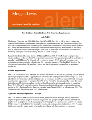 IRS Guidance on Form W-2 Reporting Requirements