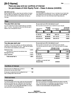 Mutual Fund Class A/B/C Point of Sale Disclosure
