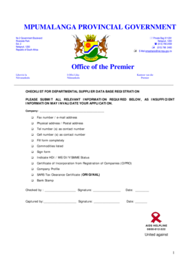 Supplier Registration Checklist