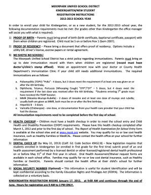 Kindergarten Registration Form