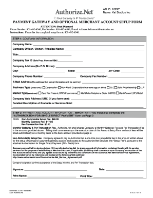 Payment Gateway Setup Form