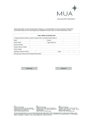 Debit Order Authorisation Form
