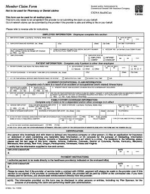 Cigna Member Claim Form