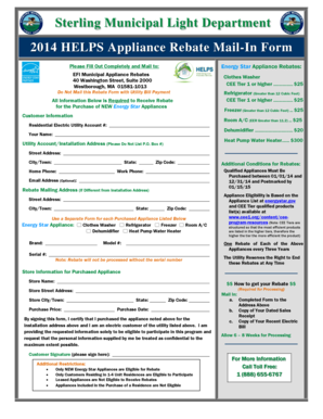 2014 HELPS Appliance Rebate Mail-In Form