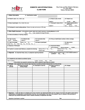 Blue Cross and Blue Shield of Montana Claim Form