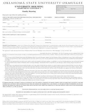 Oklahoma State University Housing Contract