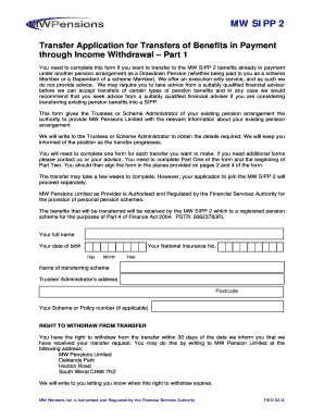 MW SIPP 2 Transfer Application Form