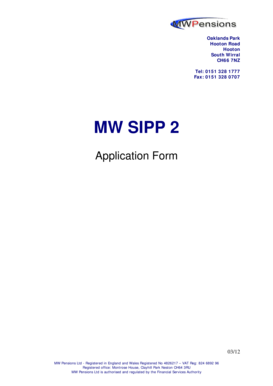 MW SIPP 2 Application Form