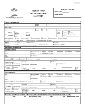 Tuition Assistance Application